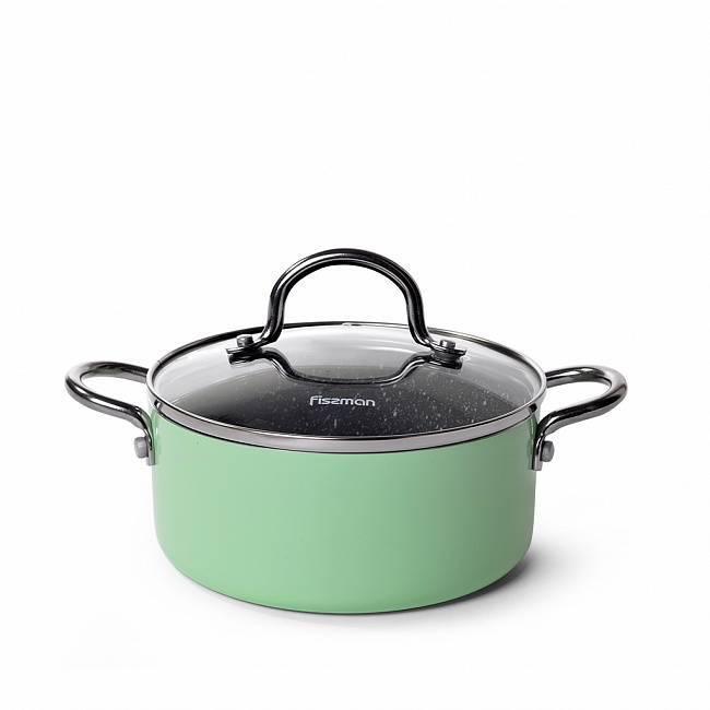 Кастрюля 1,3 л Fissman Mini Chef Зеленый чай 16х7 см алюминиевая с антипригарным покрытием 4237 F
Кастрюля 1,3 л Fissman Mini Chef Зеленый чай 16х7 см алюминиевая с антипригарным покрытием 4237 F