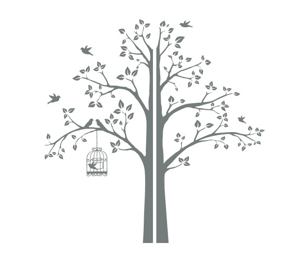Интерьерная наклейка IdeaClock Tree with a cage, corner 190х195 см Серый(62274-46-52)
Интерьерная наклейка IdeaClock Tree with a cage, corner 190х195 см Серый(62274-46-52)
