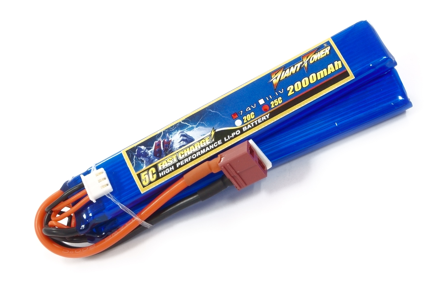 Аккумулятор для страйкбола Giant Power (Dinogy) Li-Pol 7.4V 2S 2000mAh 25C 2 лепестка 10.5х21х126мм T-Plug
Аккумулятор для страйкбола Giant Power (Dinogy) Li-Pol 7.4V 2S 2000mAh 25C 2 лепестка 10.5х21х126мм T-Plug