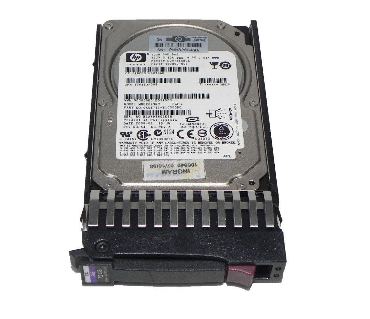 Жесткий диск для сервера 72Gb HP 460850-001, 10000rpm 32MB (DG072BABCE) 2.5" SAS Б/У
Жесткий диск для сервера 72Gb HP 460850-001, 10000rpm 32MB (DG072BABCE) 2.5" SAS Б/У