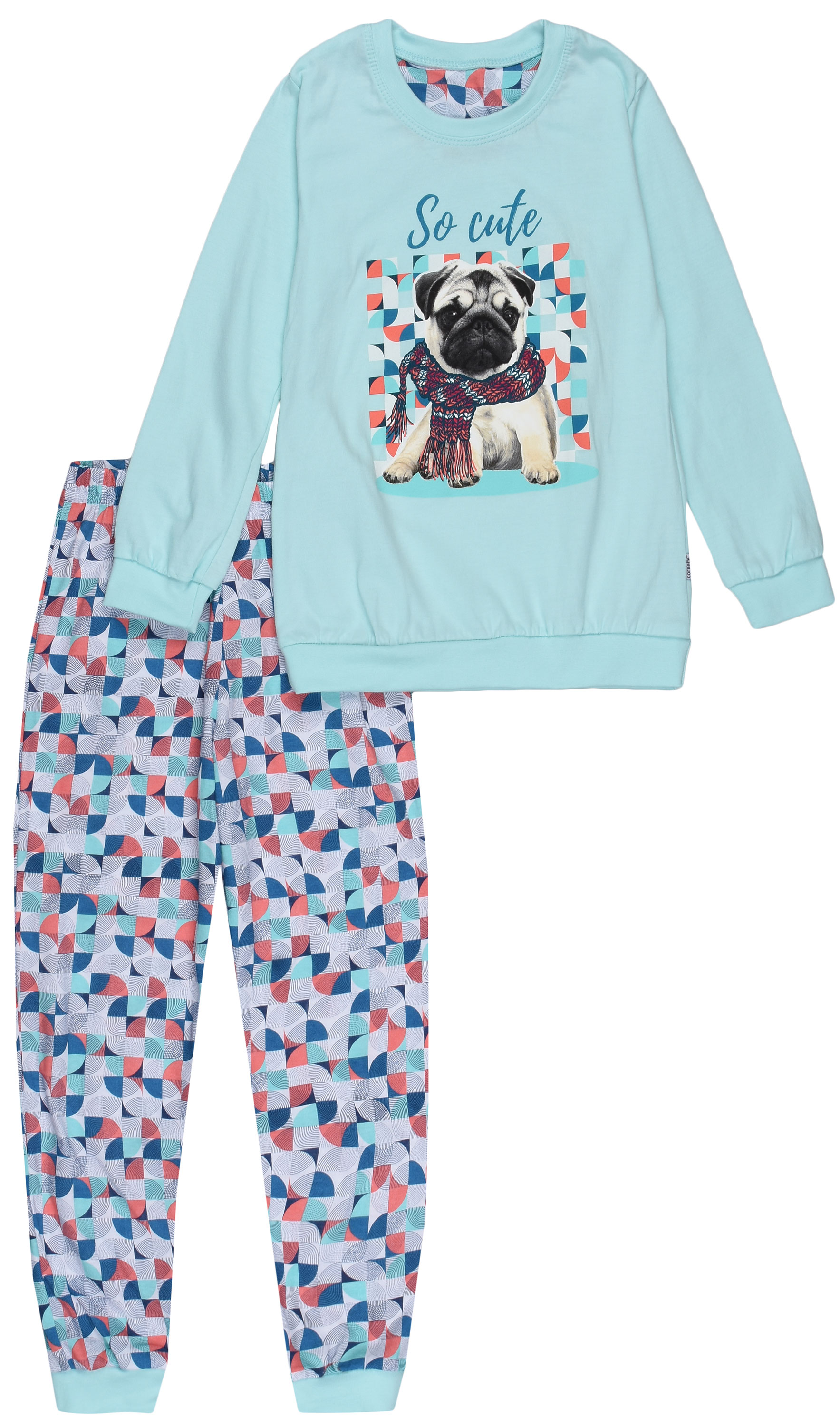 Пижама (футболка с длинными рукавами + штаны) Cornette So cute 594-19/116 98-104 см Бирюзовая с белым
Пижама (футболка с длинными рукавами + штаны) Cornette So cute 594-19/116 98-104 см Бирюзовая с белым