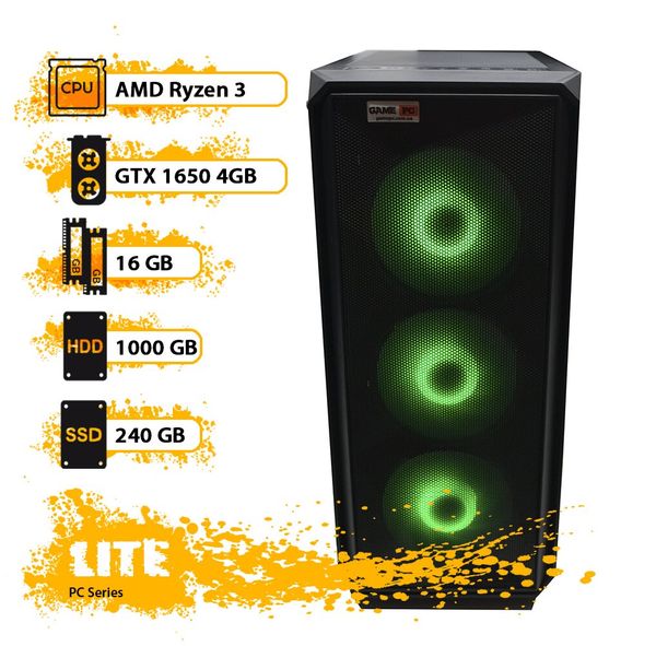 Игровой компьютер GamePC Lite #06 Ryzen 3 3100/16 GB/HDD 1 TB/SSD 240 GB/GeForce GTX 1650 4GB
Игровой компьютер GamePC Lite #06 Ryzen 3 3100/16 GB/HDD 1 TB/SSD 240 GB/GeForce GTX 1650 4GB