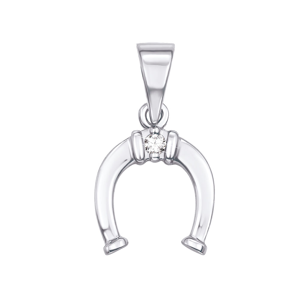 Кулон-подкова из белого золота с бриллиантом 000131495
Кулон-подкова из белого золота с бриллиантом 000131495