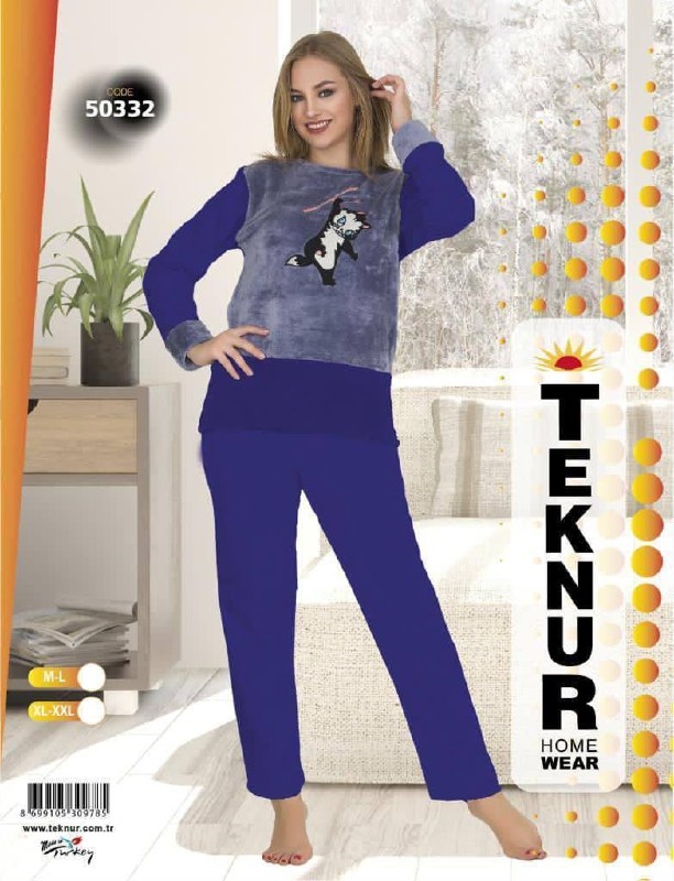 Жіноча піжама Teknur 50332 XL/XXL Темно-синий 
Жіноча піжама Teknur 50332 XL/XXL Темно-синий
