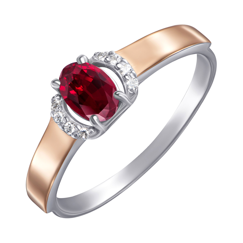 Серебряное кольцо с золотыми накладками, рубином и фианитами 000137514 16 размера
Серебряное кольцо с золотыми накладками, рубином и фианитами 000137514 16 размера