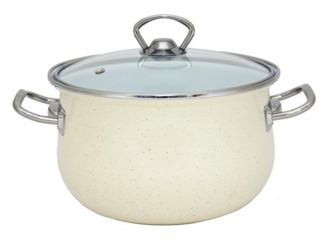 Каструля емальована Infinity "Beige Granite" 5л з індукційним дном 
Каструля емальована Infinity "Beige Granite" 5л з індукційним дном
