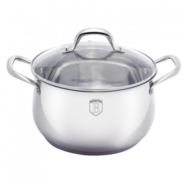 Кастрюля из нержавеющей стали Berlinger Haus Silver Belly Collection 2 л Ø16 см с индукционным дном и стеклянной крышкой (BH-1417)
Кастрюля из нержавеющей стали Berlinger Haus Silver Belly Collection 2 л Ø16 см с индукционным дном и стеклянной крышкой (BH-1417)