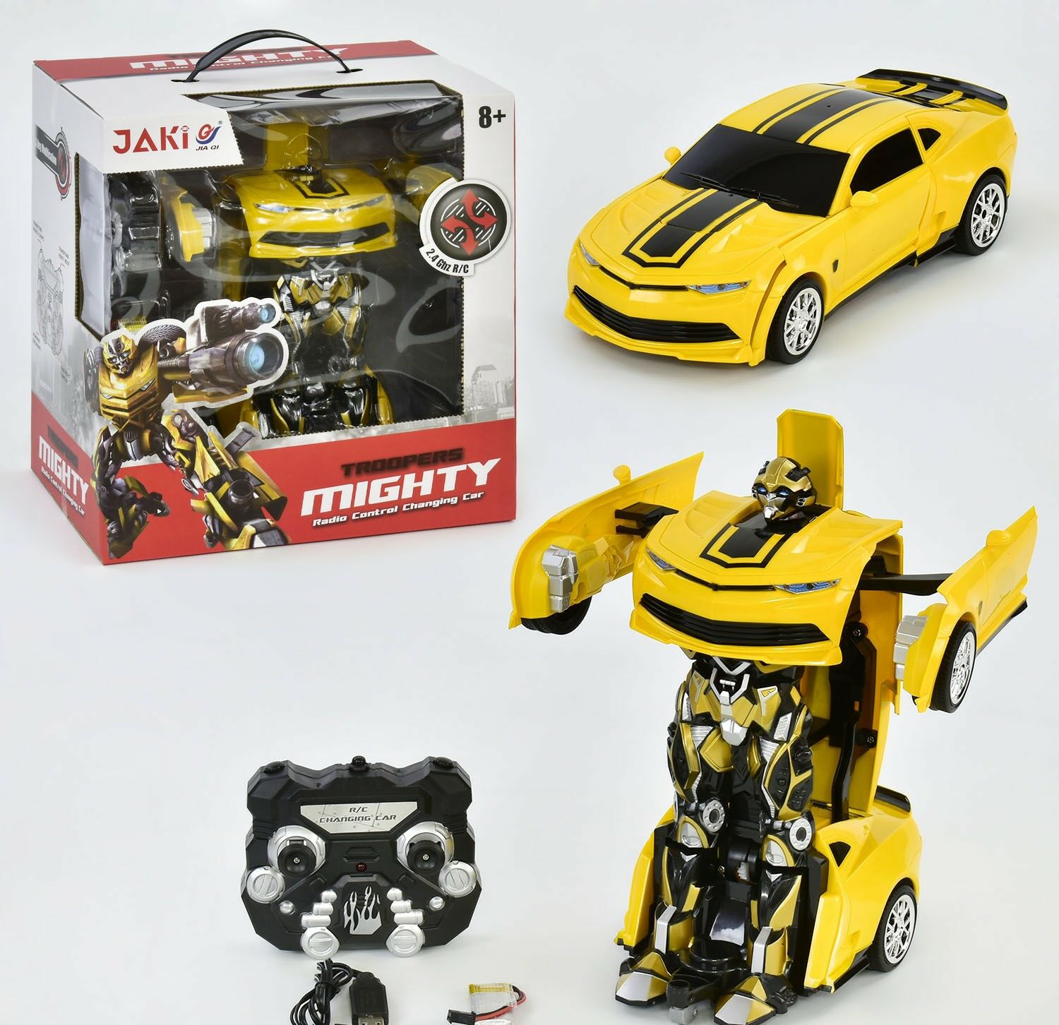 Машинка-трансформер на радиоуправлении JAKI "Бамблби" ТТ 671 Желтый с аккумулятором световыми и звуковыми эффектами
Машинка-трансформер на радиоуправлении JAKI "Бамблби" ТТ 671 Желтый с аккумулятором световыми и звуковыми эффектами