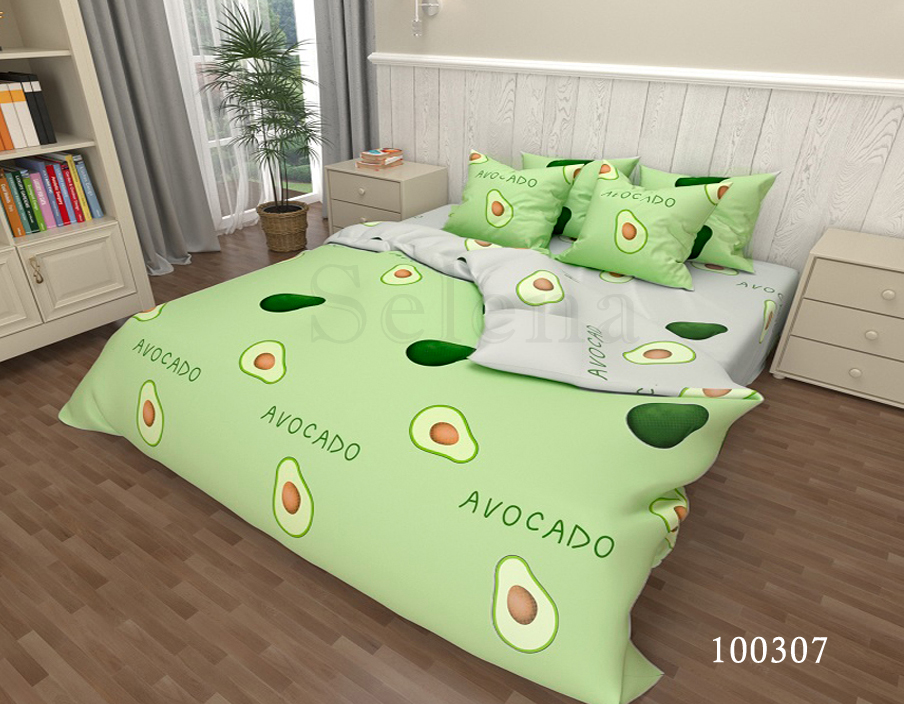 Комплект постельного белья Selena Бязь Люкс Авокадо green grey полуторный 100307
Комплект постельного белья Selena Бязь Люкс Авокадо green grey полуторный 100307