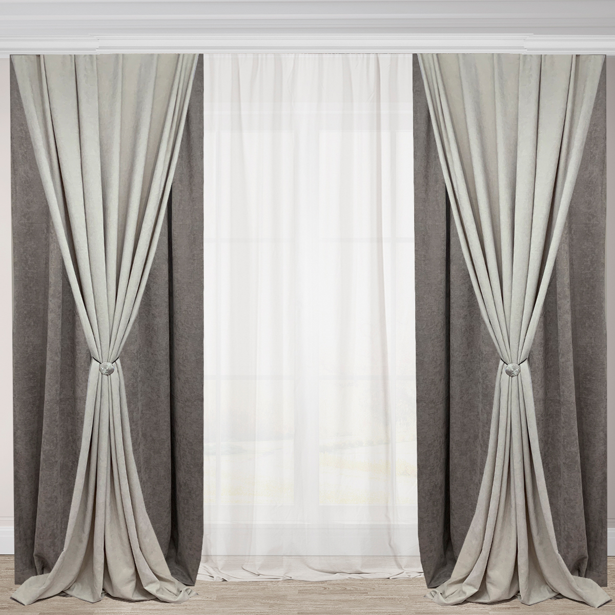 Шторы Adagio Windows Decor Дабл Манчестер в серой цветовой гаме 150х290см (4шторы)
Шторы Adagio Windows Decor Дабл Манчестер в серой цветовой гаме 150х290см (4шторы)