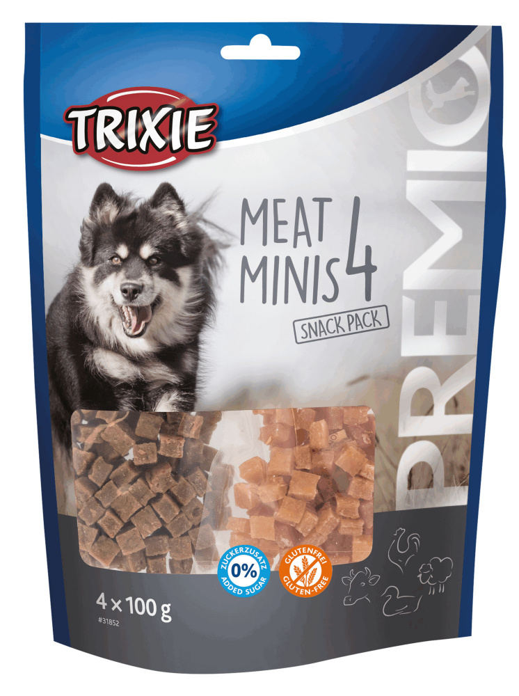 Лакомство для собак PREMIO 4 Meat Minis Trixie курица, утка, говядина и баранина 100гр (TX-31852)
Лакомство для собак PREMIO 4 Meat Minis Trixie курица, утка, говядина и баранина 100гр (TX-31852)