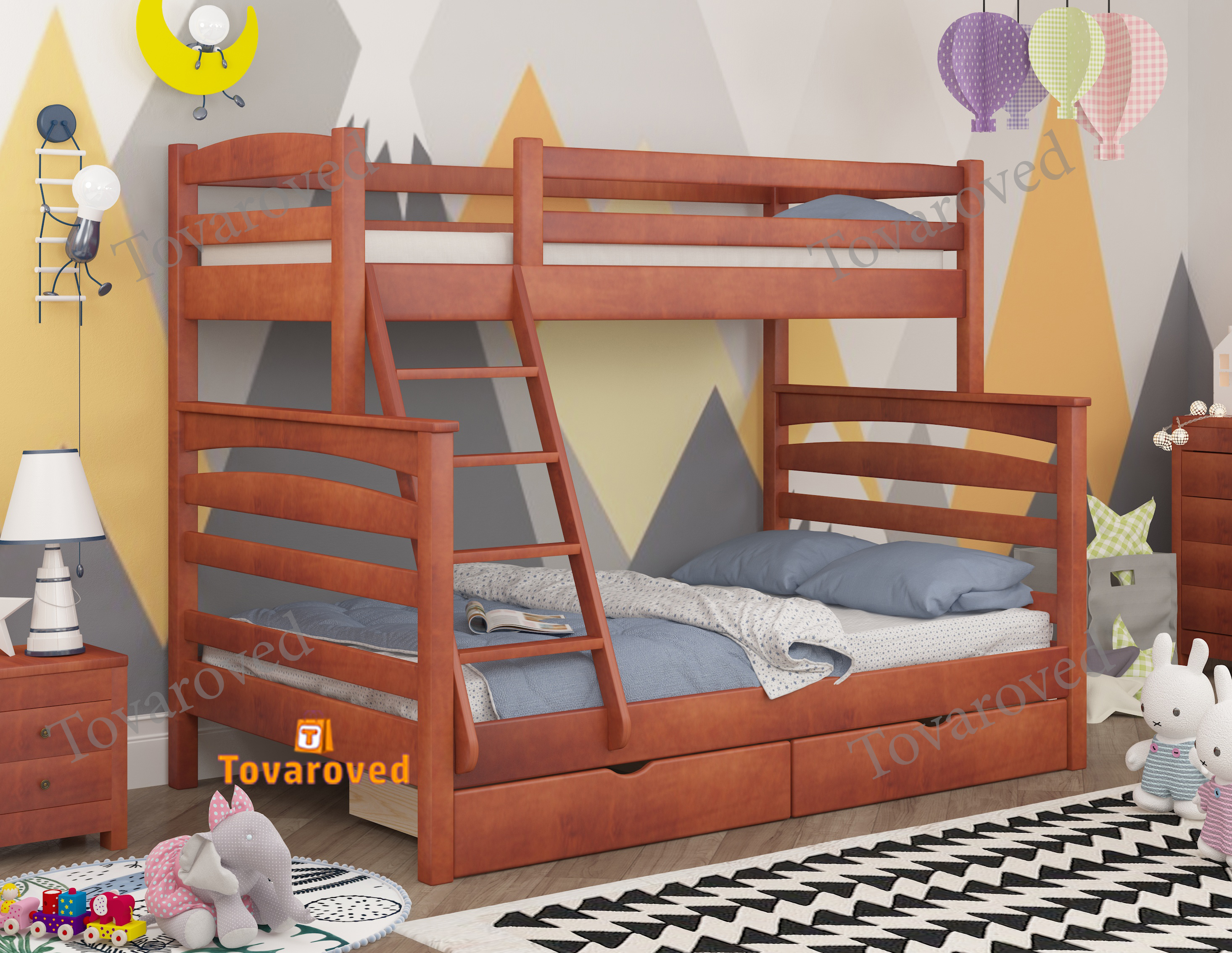 Двухъярусная кровать с Ящиками 80х120х190 Wellmebely Кай Трансформер сосна Яблоня Л6
Двухъярусная кровать с Ящиками 80х120х190 Wellmebely Кай Трансформер сосна Яблоня Л6