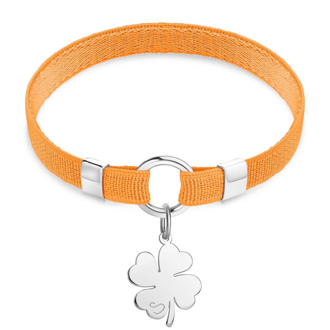 Серебряный браслет Peninsula «Polo» на ленте с подвеской «Листик клевера» 15 см оранжевый
Серебряный браслет Peninsula «Polo» на ленте с подвеской «Листик клевера» 15 см оранжевый