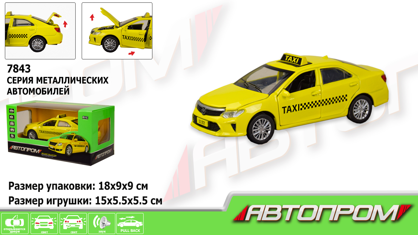 Машина метал. "АВТОПРОМ", 1:32 TAXI, свет, звук, в коробке 18*9*9см., (72шт/2) (7843)
Машина метал. "АВТОПРОМ", 1:32 TAXI, свет, звук, в коробке 18*9*9см., (72шт/2) (7843)
