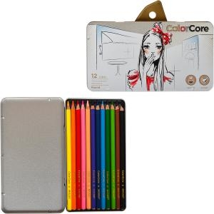 Карандаши ColorCore, 12 цветов, круглые, металлический пенал 19*10см (3130-12TN-B)
Карандаши ColorCore, 12 цветов, круглые, металлический пенал 19*10см (3130-12TN-B)