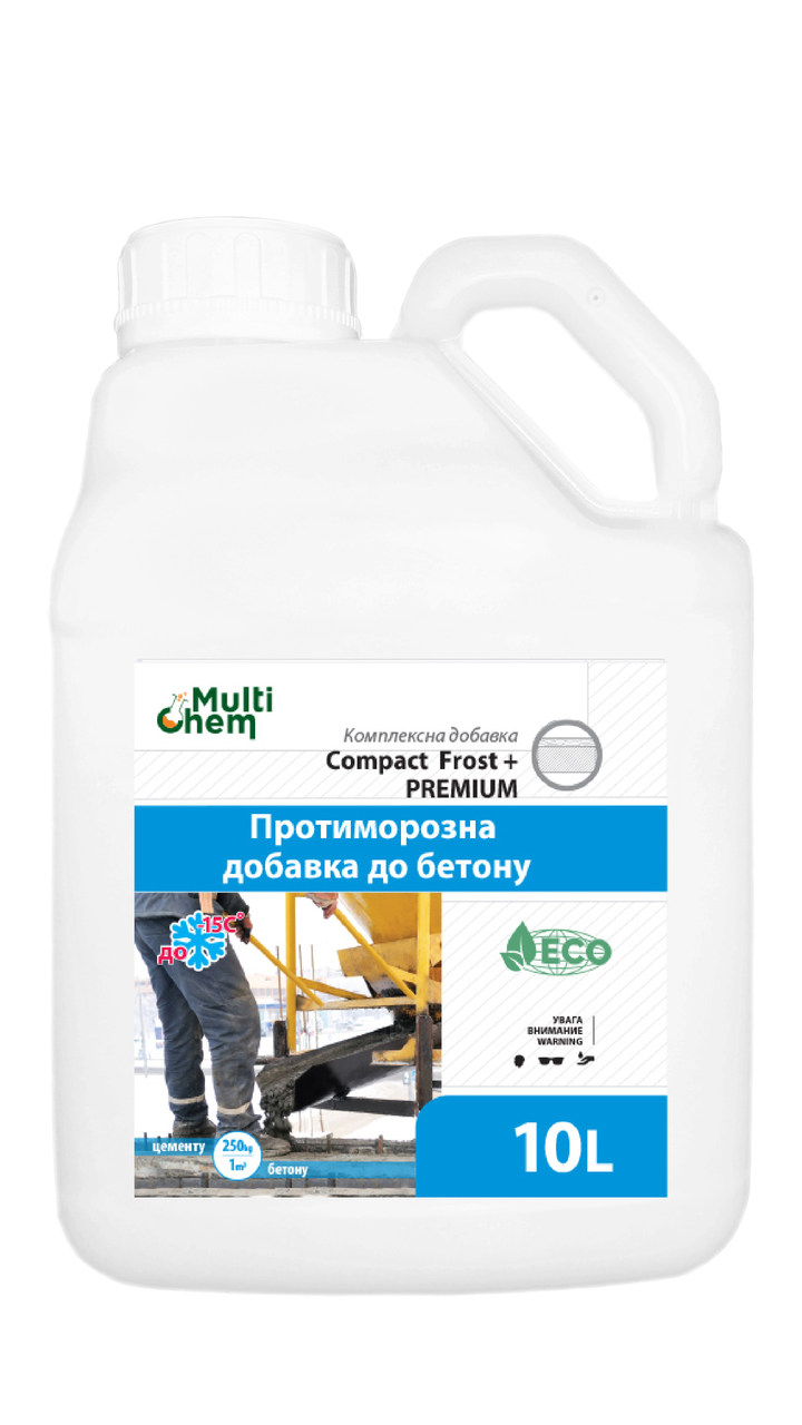 Противоморозная добавка для бетона, тротуарной плитки Compact Frost + Premium, 10 л
Противоморозная добавка для бетона, тротуарной плитки Compact Frost + Premium, 10 л