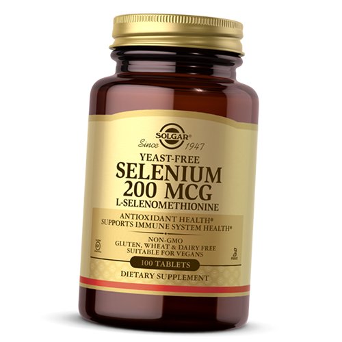 Селен, Бездрожжевой L-Селенометионин, Yeast-Free Selenium 200, Solgar 100таб (36313130)
Селен, Бездрожжевой L-Селенометионин, Yeast-Free Selenium 200, Solgar 100таб (36313130)