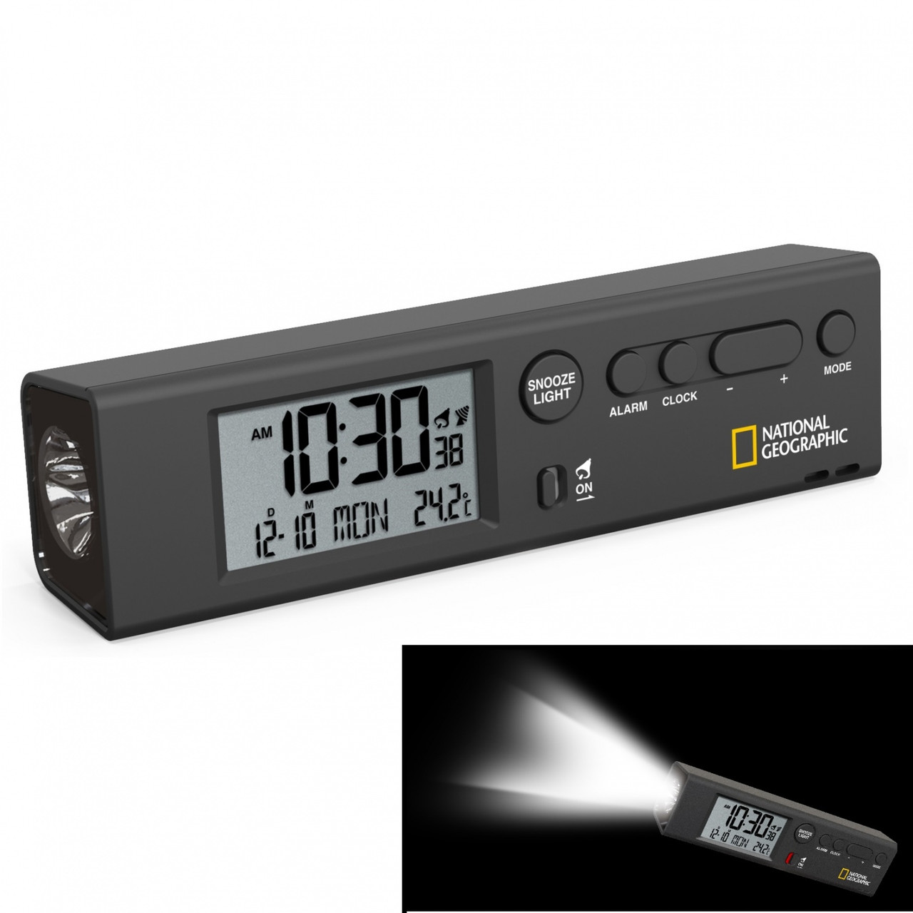Часы настольные National Geographic Thermometer Flashlight Black 
Часы настольные National Geographic Thermometer Flashlight Black