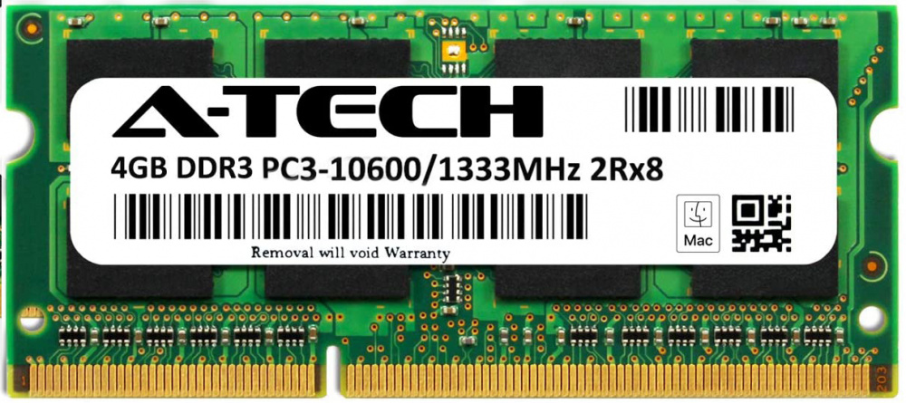 Оперативная память A-Tech 4GB DDR3-1333 (PC3-10600) SODIMM 2Rx8 (AT4G1D3S1333ND8N15V)
Оперативная память A-Tech 4GB DDR3-1333 (PC3-10600) SODIMM 2Rx8 (AT4G1D3S1333ND8N15V)