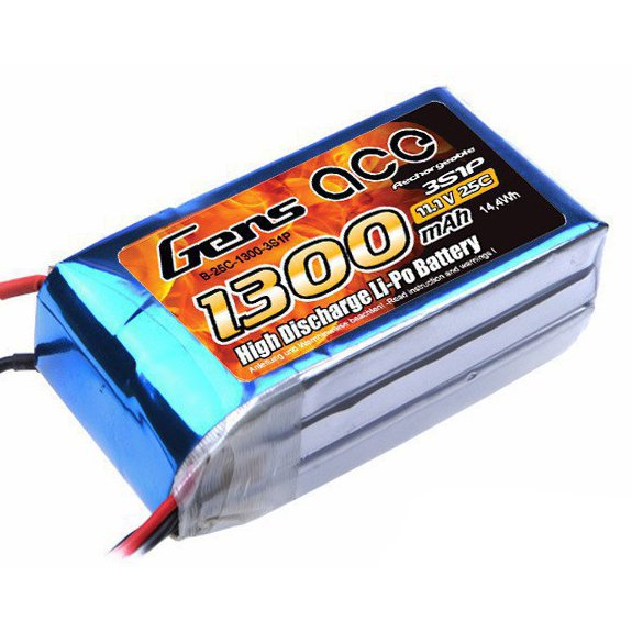 Аккумулятор Gens Ace LiPO 11,1В 1300мАч 3S 25C 72,47х35,37х23,75мм 108г T-Plug (B-25C-1300-3S1P)
Аккумулятор Gens Ace LiPO 11,1В 1300мАч 3S 25C 72,47х35,37х23,75мм 108г T-Plug (B-25C-1300-3S1P)