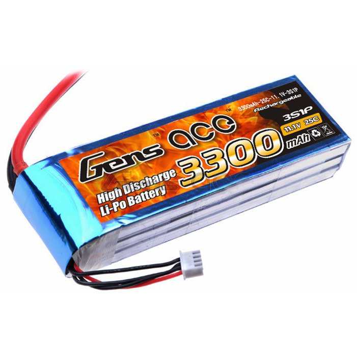 Аккумулятор Gens Ace LiPO 11,1В 3300мАч 3S 25C 135х42х25мм 284г T-Plug (B-25C-3300-3S1P)
Аккумулятор Gens Ace LiPO 11,1В 3300мАч 3S 25C 135х42х25мм 284г T-Plug (B-25C-3300-3S1P)
