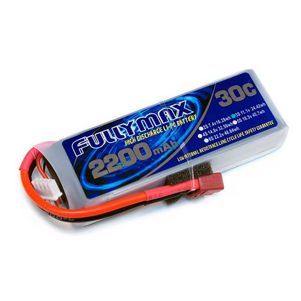 Аккумулятор Fullymax LiPO 11,1В 2200мАч 3S 30C 101х35х24,5мм 174г T-Plug (FB2200HP-3S)
Аккумулятор Fullymax LiPO 11,1В 2200мАч 3S 30C 101х35х24,5мм 174г T-Plug (FB2200HP-3S)