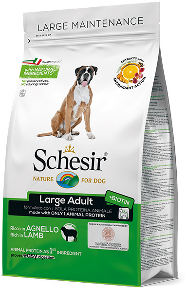 Сухой монопротеиновый корм для взрослых собак крупных пород Schesir Dog Large Adult Lamb с ягненком 3 кг
Сухой монопротеиновый корм для взрослых собак крупных пород Schesir Dog Large Adult Lamb с ягненком 3 кг