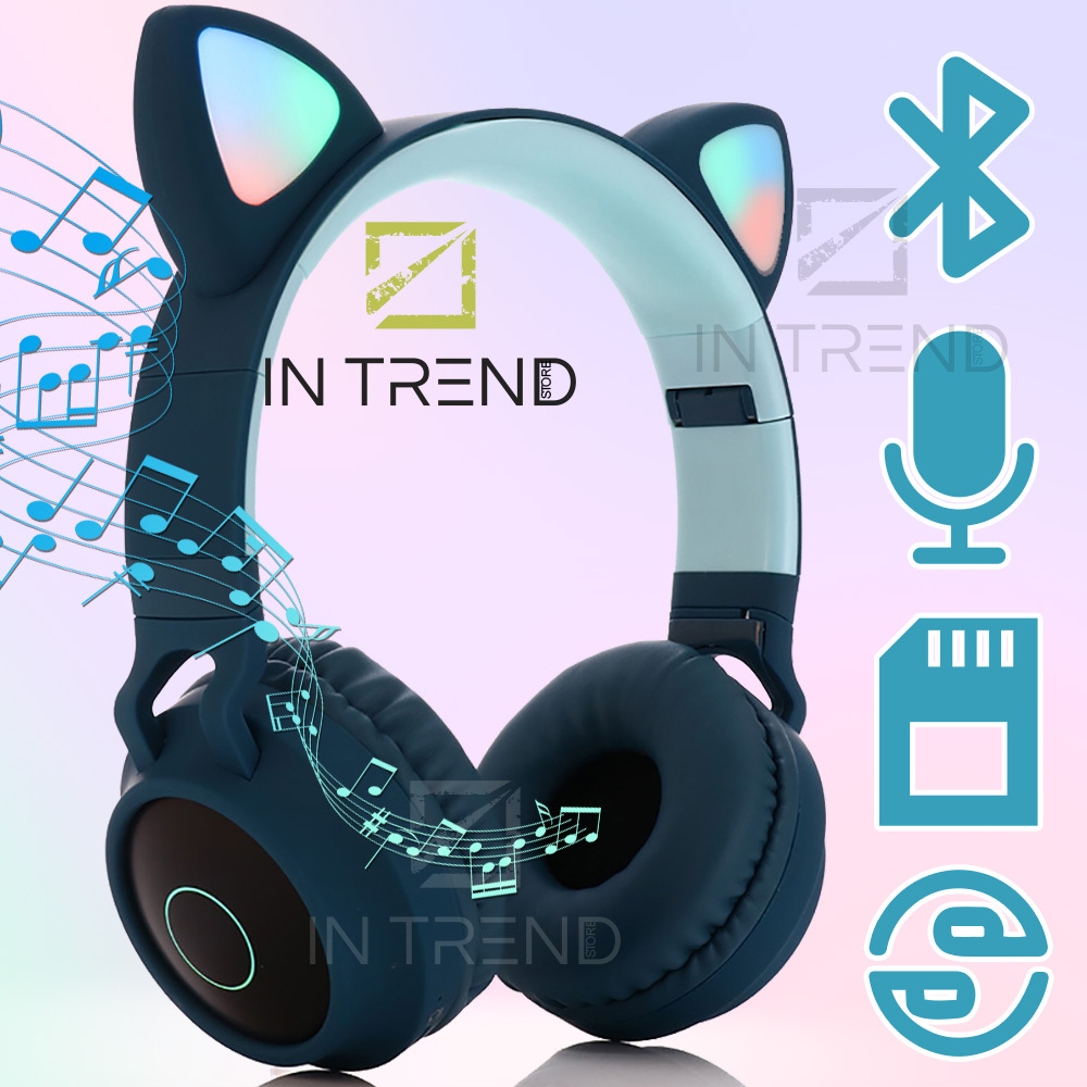 Беспроводные наушники складние детские Wireless headphones Cat ear ZW-028 c Bluetooth гарнитурой 5.0 с кошачьими ушками и LED подсветкой, Зеленый с синим
Беспроводные наушники складние детские Wireless headphones Cat ear ZW-028 c Bluetooth гарнитурой 5.0 с кошачьими ушками и LED подсветкой, Зеленый с синим