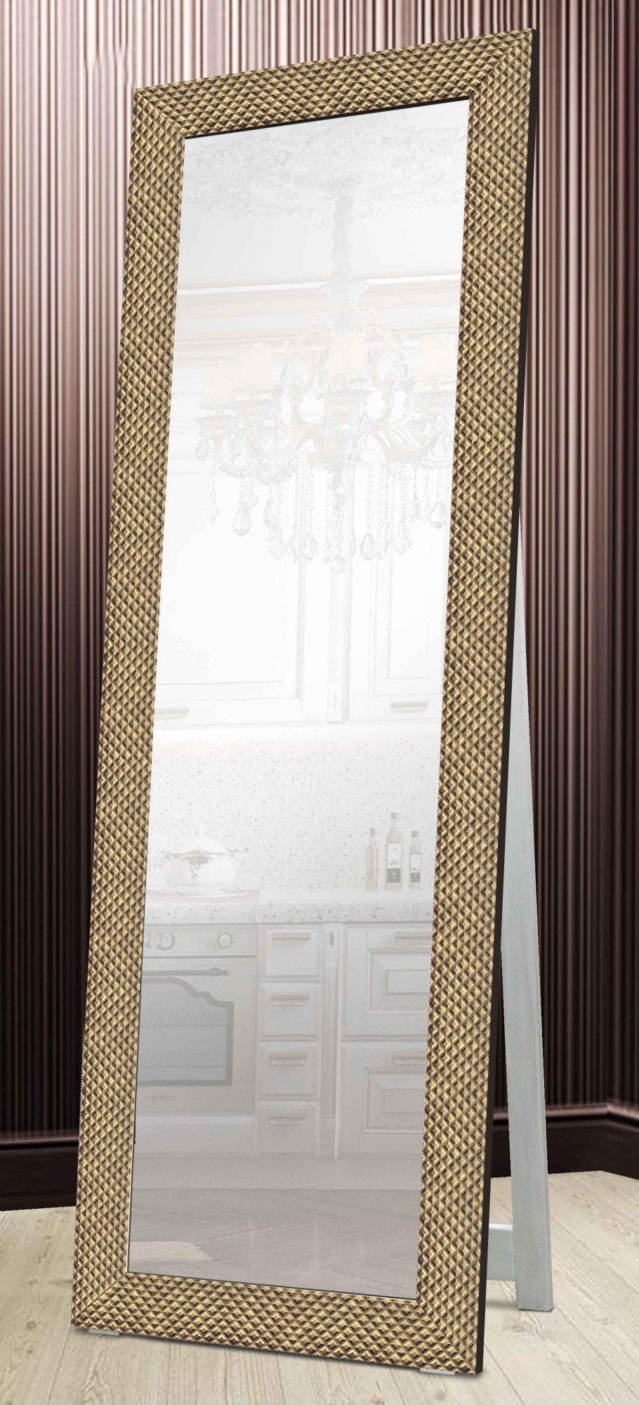 Зеркало напольное в раме на деревянной подставке в полный рост Decorfrom Gold square 60х174 см золото
Зеркало напольное в раме на деревянной подставке в полный рост Decorfrom Gold square 60х174 см золото