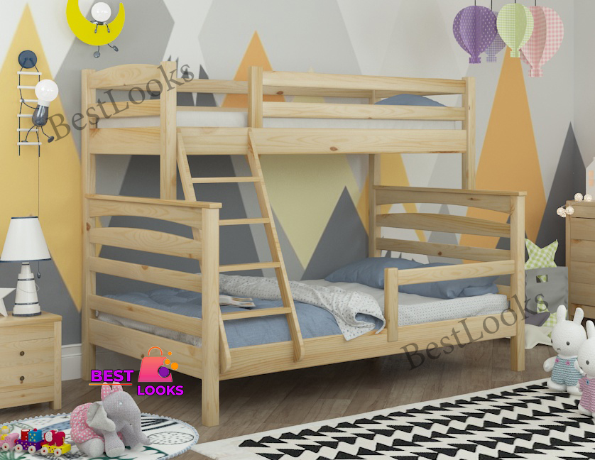 Кровать Двухъярусная 90х140х200 с бортиком защитным Wellmebely Кай Трансформер сосна Бук Л6 
Кровать Двухъярусная 90х140х200 с бортиком защитным Wellmebely Кай Трансформер сосна Бук Л6