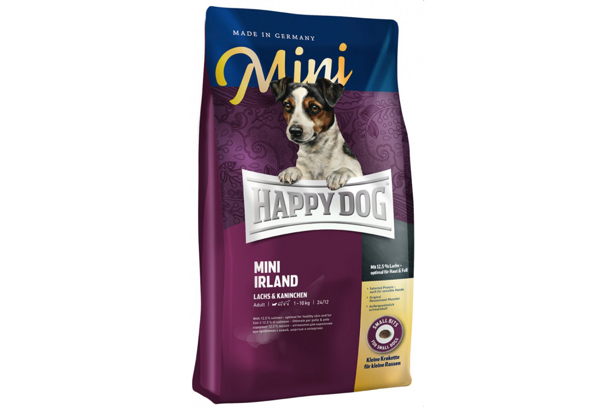 Сухой корм Happy Dog Mini Irland для взрослых собак мелких пород с проблемами кожи и шерсти с лососем 4 кг
Сухой корм Happy Dog Mini Irland для взрослых собак мелких пород с проблемами кожи и шерсти с лососем 4 кг