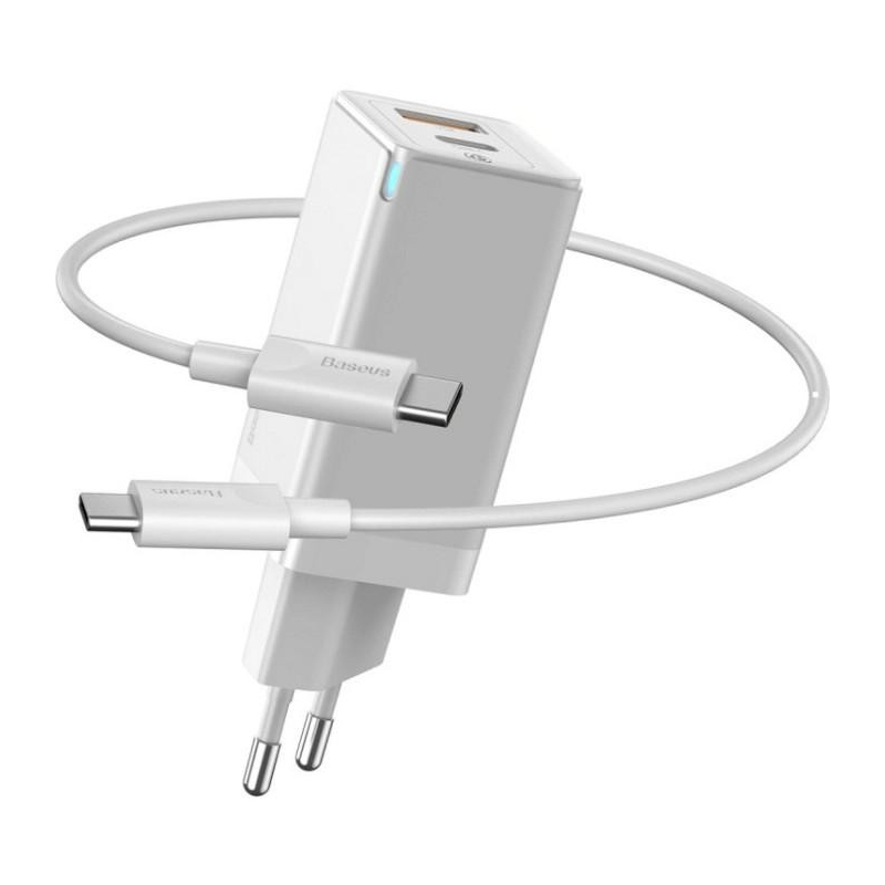 Зарядний пристрій з кабелем Type-C to Type-C Baseus 1 USB, Type-C 45W white (CCGAN-Q02)
Зарядний пристрій з кабелем Type-C to Type-C Baseus 1 USB, Type-C 45W white (CCGAN-Q02)