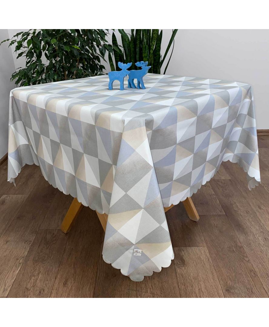 Скатерть с акриловым покрытием Simfoni Треугольники 220х136см Прованс 
Скатерть с акриловым покрытием Simfoni Треугольники 220х136см Прованс