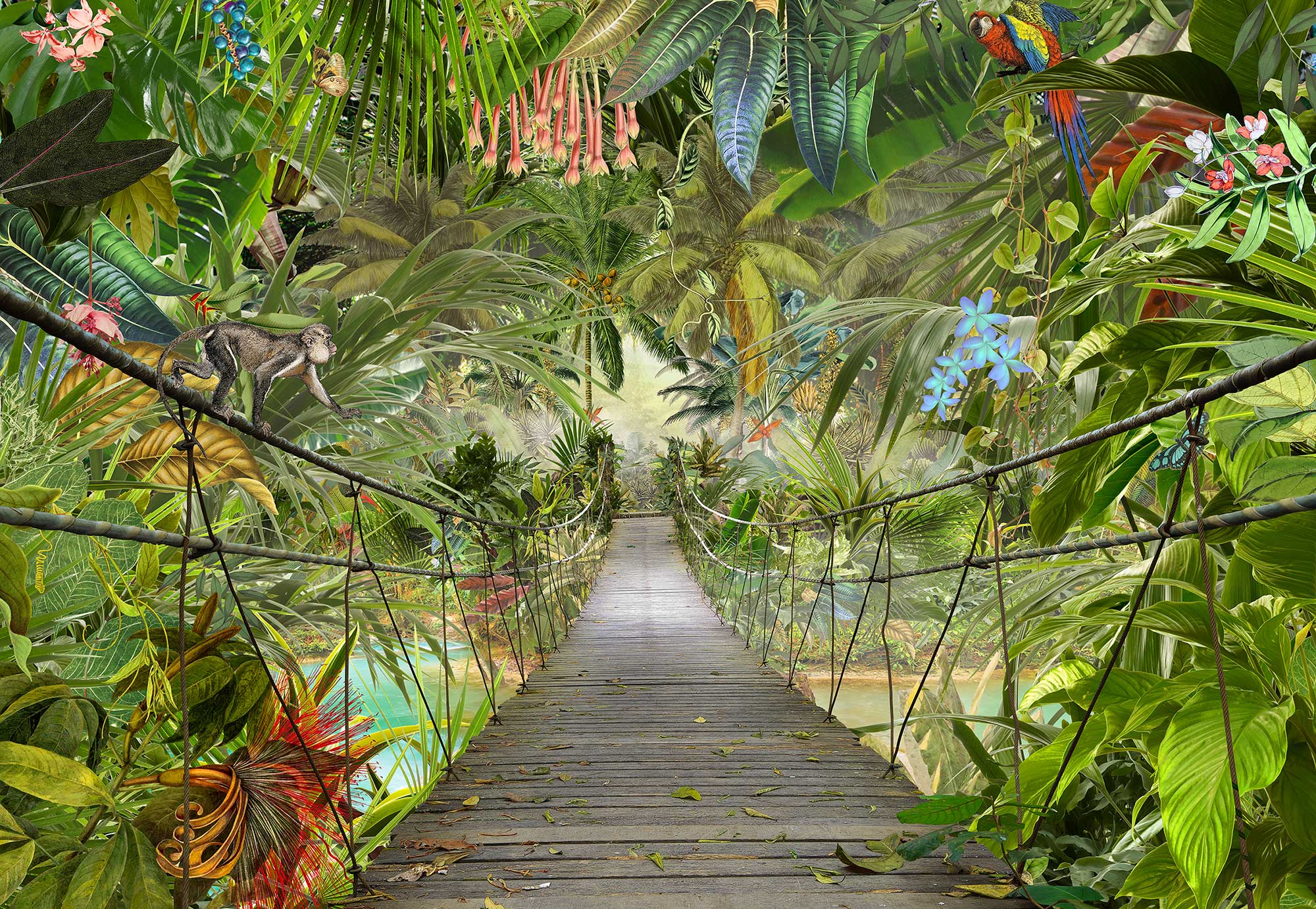 Фотообои бумажные Komar Wild Bridge (Мост в Джунглях) 368х254 см 8 сегментов (8-977)
Фотообои бумажные Komar Wild Bridge (Мост в Джунглях) 368х254 см 8 сегментов (8-977)