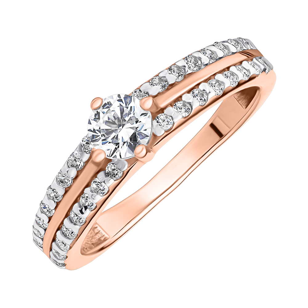 Золотое кольцо в комбинированном цвете с цирконием Swarovski 000147835 17 размера
Золотое кольцо в комбинированном цвете с цирконием Swarovski 000147835 17 размера