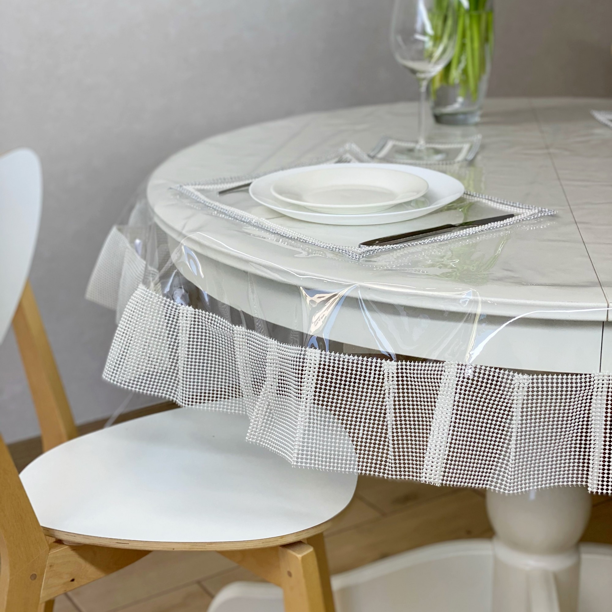 Силиконовая Скатерть с жемчугом 130x130 см 
Силиконовая Скатерть с жемчугом 130x130 см