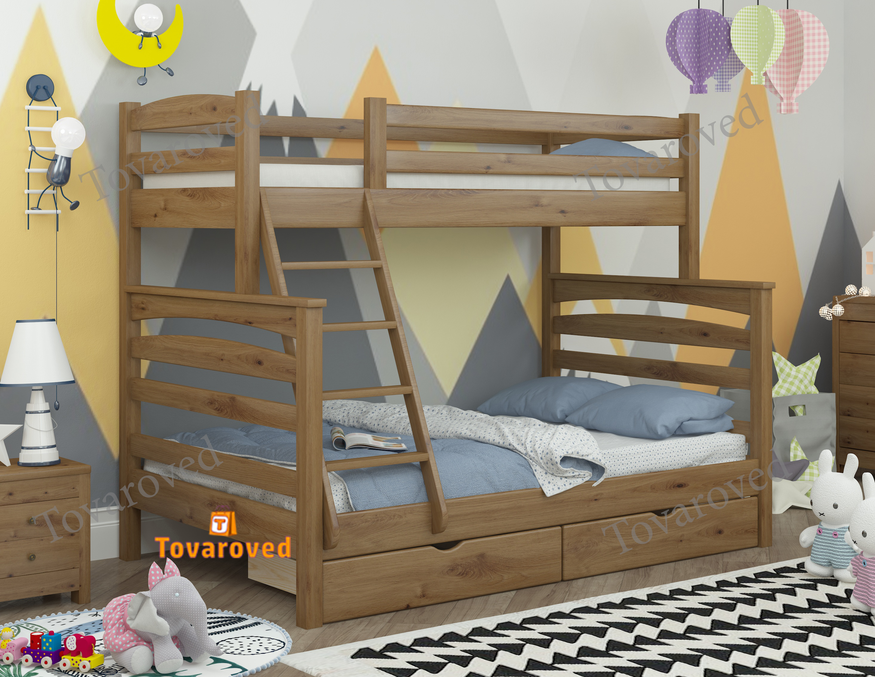 Двухъярусная кровать с Ящиками 90х140х190 Wellmebely Кай Трансформер сосна Орех Светлый Л6
Двухъярусная кровать с Ящиками 90х140х190 Wellmebely Кай Трансформер сосна Орех Светлый Л6