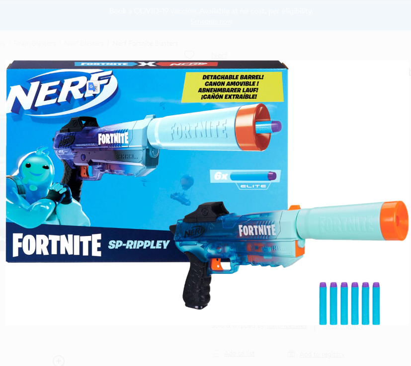 Бластер Фортнайт с глушителем Рипли Nerf Fortnite SP-Rippley Blaster Hasbro F1035
Бластер Фортнайт с глушителем Рипли Nerf Fortnite SP-Rippley Blaster Hasbro F1035