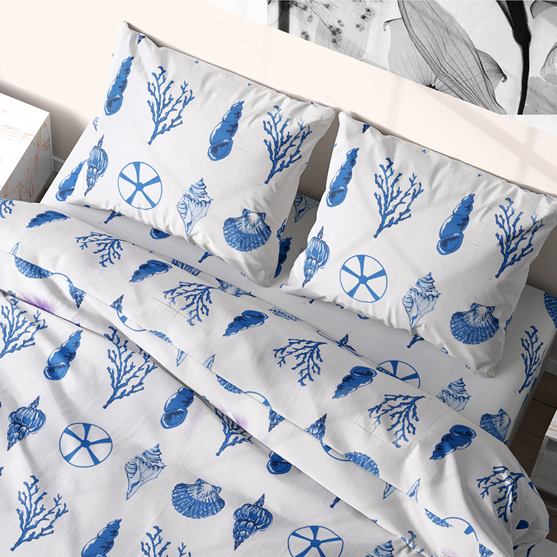 Комплект постельного белья семейный из бязи Time Textile Ракушки Белый, Синий TT155830-s 70х70
Комплект постельного белья семейный из бязи Time Textile Ракушки Белый, Синий TT155830-s 70х70