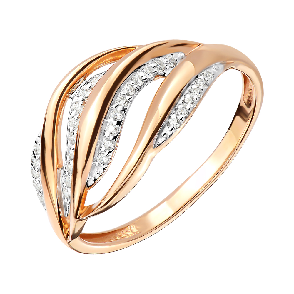 Золотое кольцо в комбинированном цвете с цирконием 000141428 16.5 размера 
Золотое кольцо в комбинированном цвете с цирконием 000141428 16.5 размера