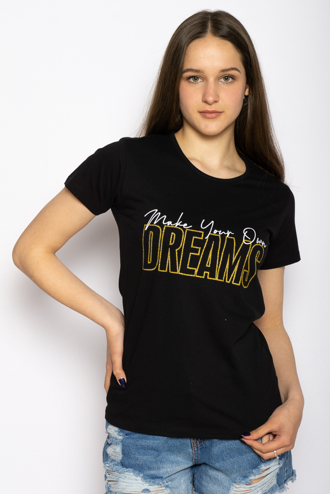Футболка женская с надписью Dreams Time of Style 600F025 Черный, Футболка женская с надписью Dreams Time of Style 600F025 L Черный
Футболка женская с надписью Dreams Time of Style 600F025 Черный, Футболка женская с надписью Dreams Time of Style 600F025 L Черный
