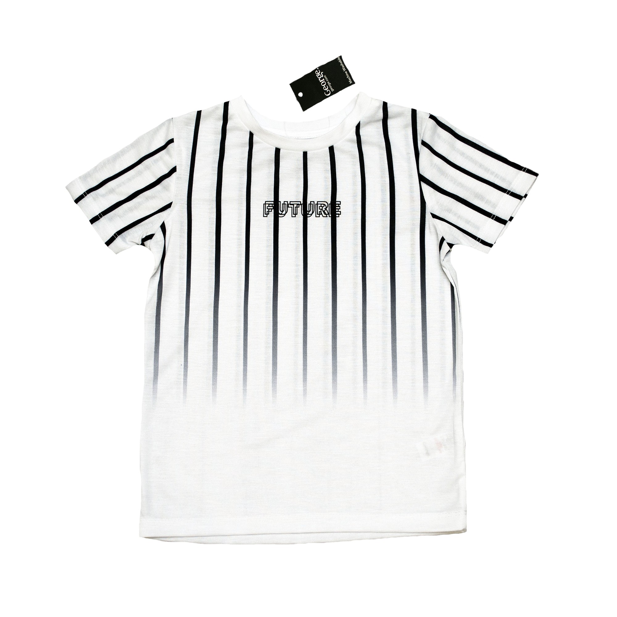 Футболка с коротким рукавом для мальчика ( 1 шт ) George белая в чёрную вертикальную полоску 7-8 лет (122-128см) 1258 
Футболка с коротким рукавом для мальчика ( 1 шт ) George белая в чёрную вертикальную полоску 7-8 лет (122-128см) 1258