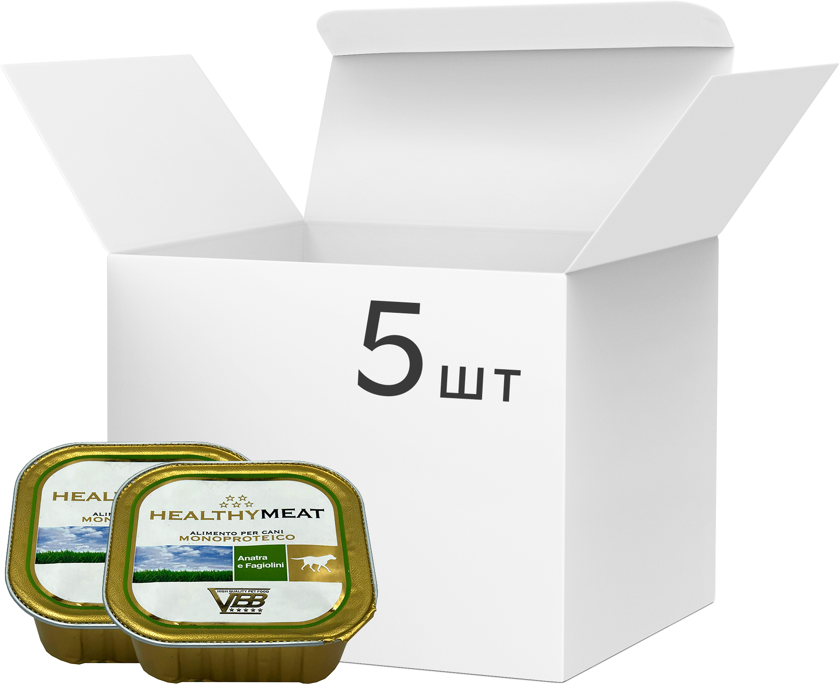 Упаковка влажного корма для собак Healthy MEAT с уткой и зеленой фасолью 5 шт по 150 г
Упаковка влажного корма для собак Healthy MEAT с уткой и зеленой фасолью 5 шт по 150 г