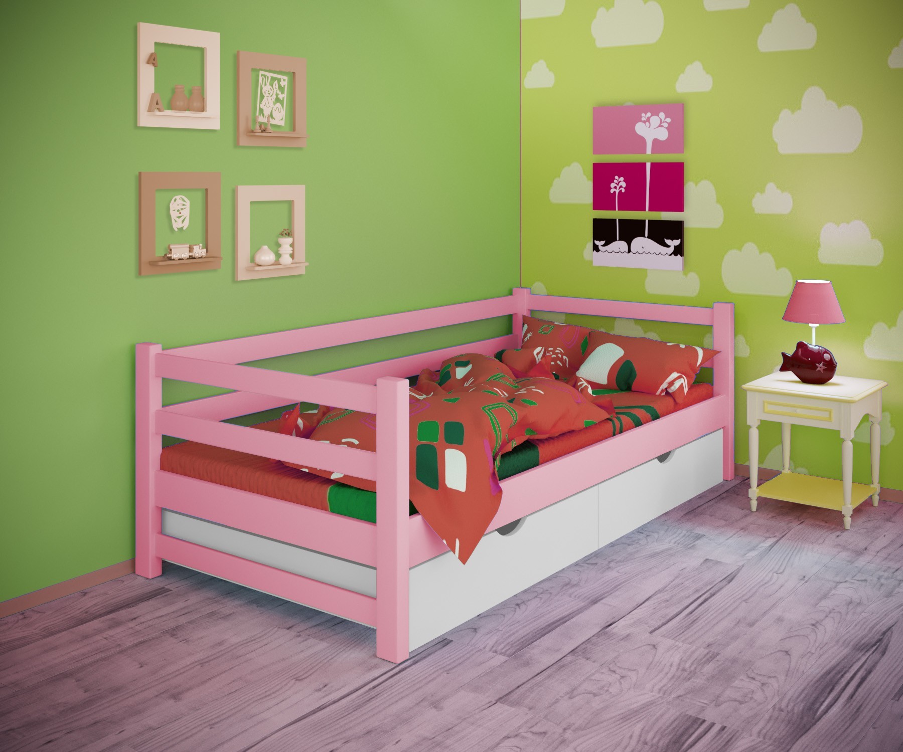 Кровать односпальная тахта RainbowDream Лентори 80х190 см розовый массив ольхи, с ящиками
Кровать односпальная тахта RainbowDream Лентори 80х190 см розовый массив ольхи, с ящиками