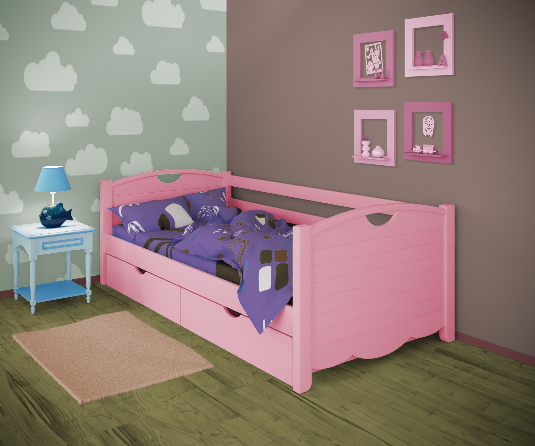 Кровать односпальная тахта RainbowDream Белла 80х190 см розовый массив ольхи, с ящиками
Кровать односпальная тахта RainbowDream Белла 80х190 см розовый массив ольхи, с ящиками