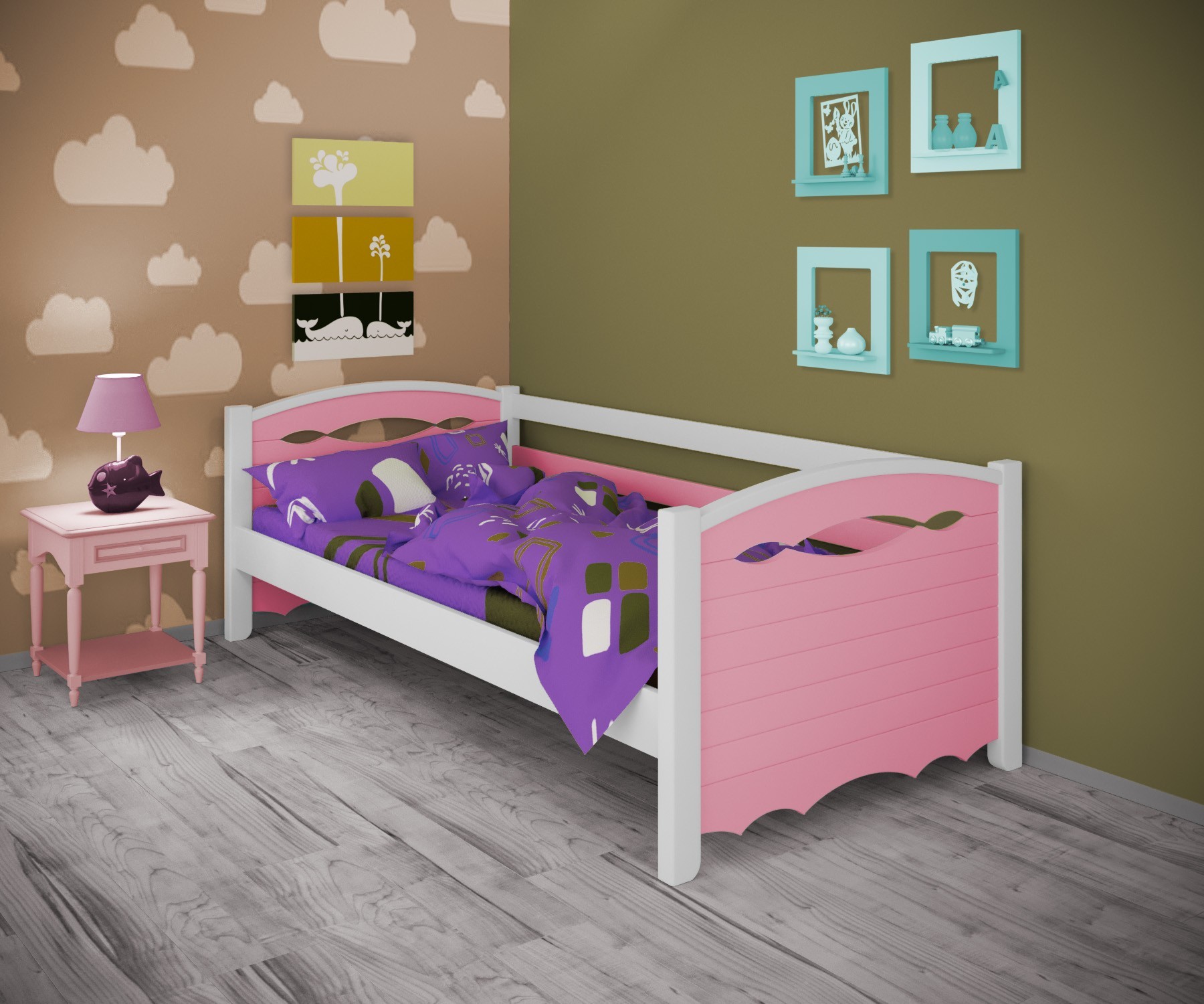 Кровать односпальная тахта RainbowDream Новус 90х190 см бело-розовый массив ольхи, без ящиков
Кровать односпальная тахта RainbowDream Новус 90х190 см бело-розовый массив ольхи, без ящиков