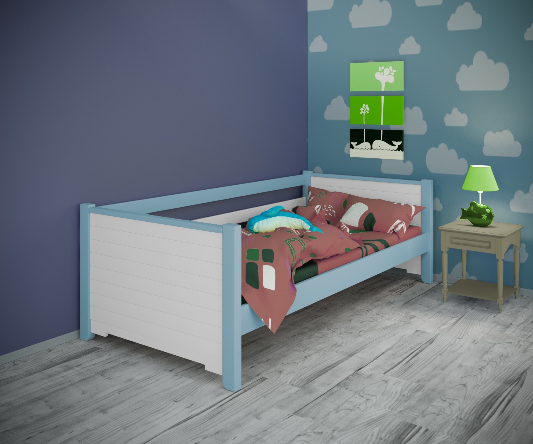 Кровать односпальная тахта RainbowDream Фиронни 90х190 см бело-голубой массив ольхи, без ящиков
Кровать односпальная тахта RainbowDream Фиронни 90х190 см бело-голубой массив ольхи, без ящиков