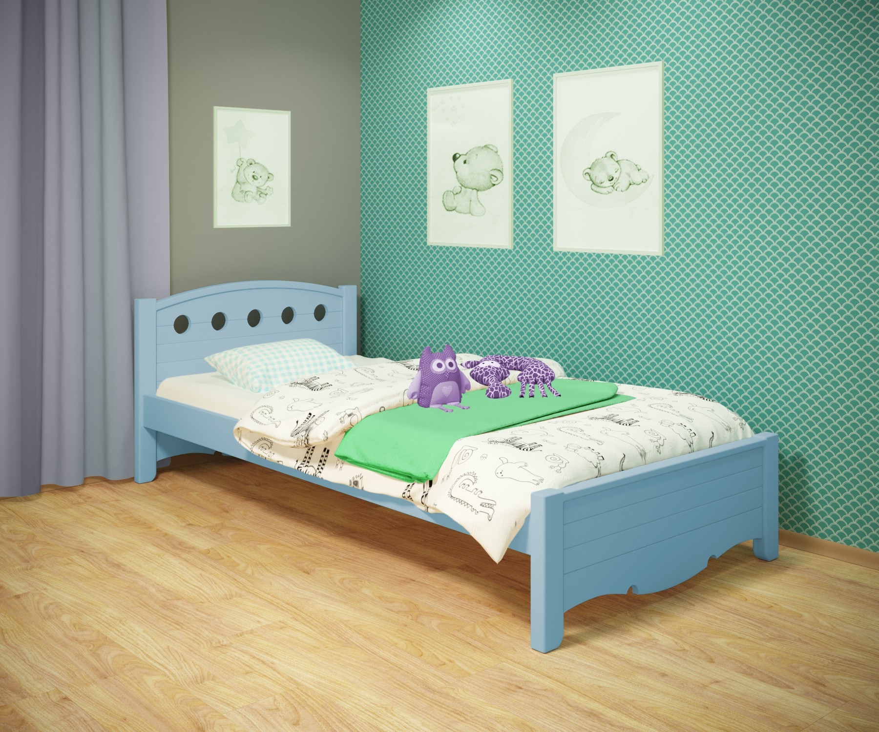 Кровать односпальная RainbowDream Анри 80х190 см голубой массив ольхи, без ящиков
Кровать односпальная RainbowDream Анри 80х190 см голубой массив ольхи, без ящиков