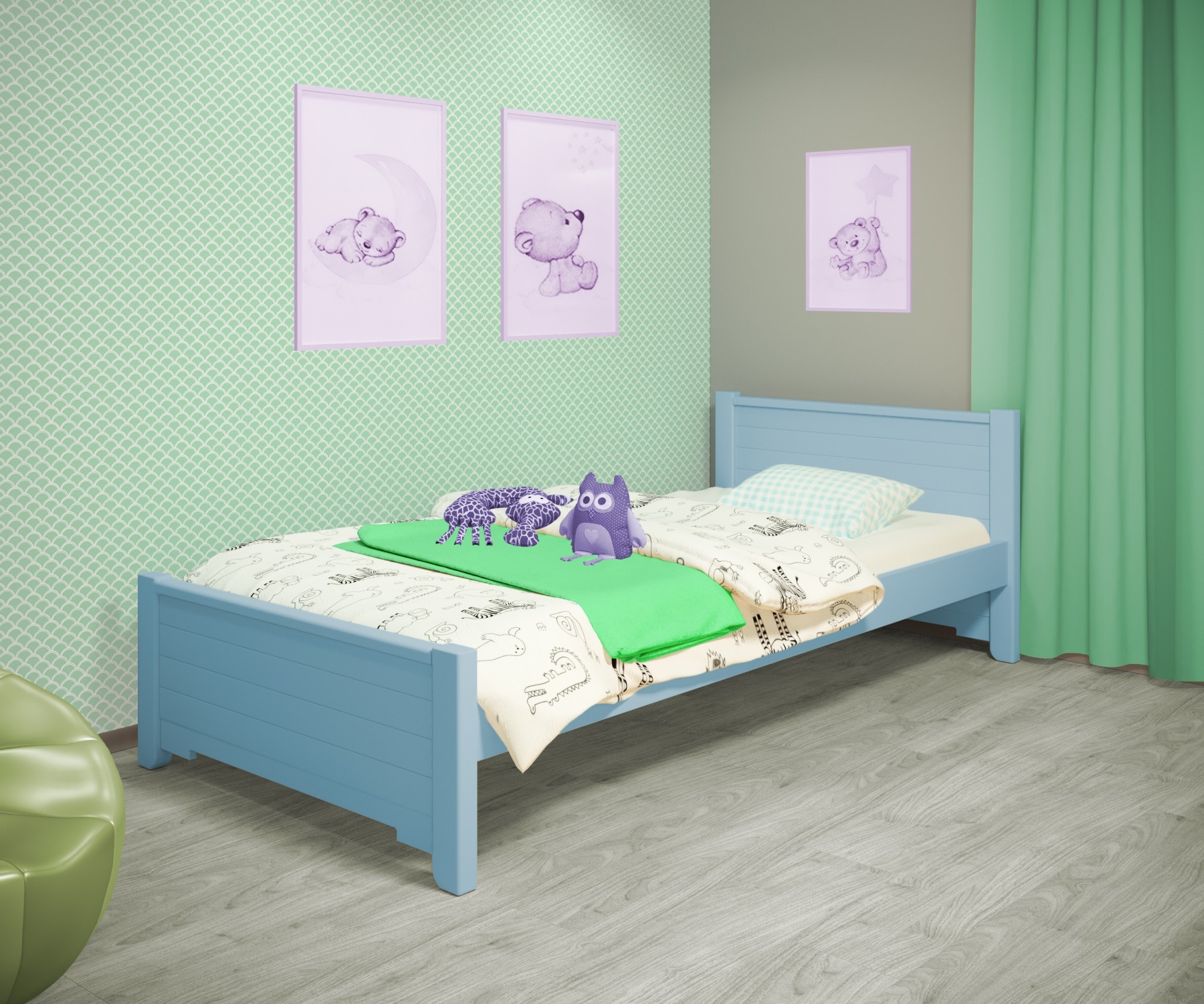 Кровать односпальная RainbowDream Фиронни 80х190 см голубой массив ольхи, без ящиков
Кровать односпальная RainbowDream Фиронни 80х190 см голубой массив ольхи, без ящиков