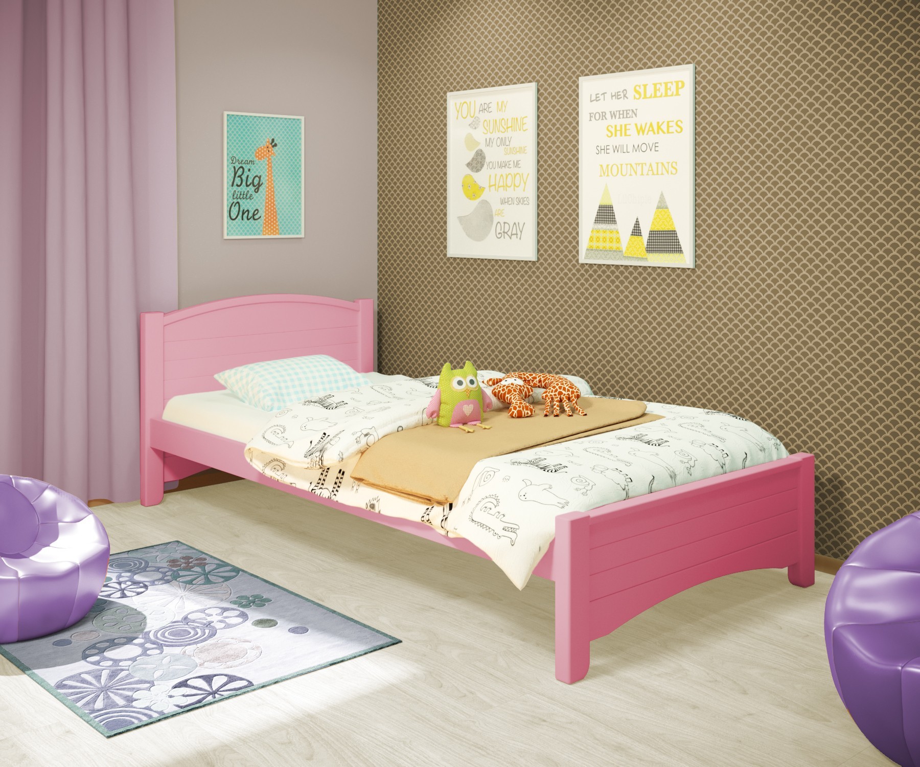 Кровать односпальная RainbowDream Доминика 80х190 см розовый массив ольхи, без ящиков
Кровать односпальная RainbowDream Доминика 80х190 см розовый массив ольхи, без ящиков